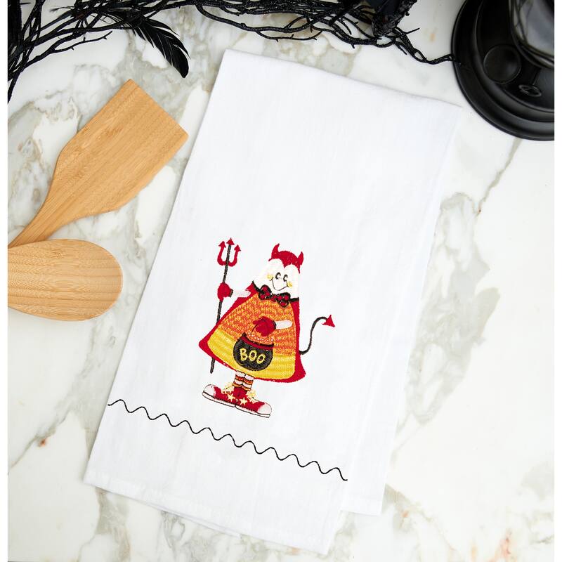 Candy Corn Devil Halloween Guest Towel