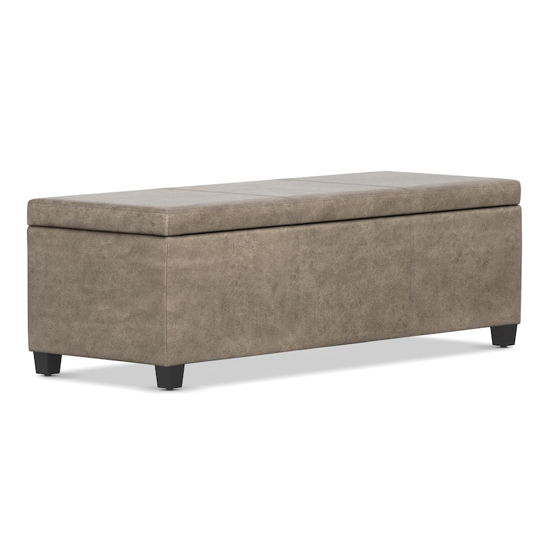 WYNDENHALL Franklin 48-in. Wide Contemporary Rectangular Storage Ottoman
