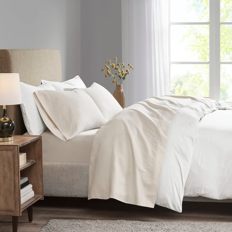 Madison Park Luxurious Brushed Microfiber Deep Pocket Sheet Set - Twin - Ivory