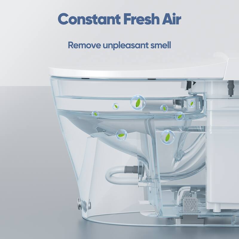 HOROW Elongated Smart Toilet Bidet Heated Seat Auto Flush Remote White - N/A