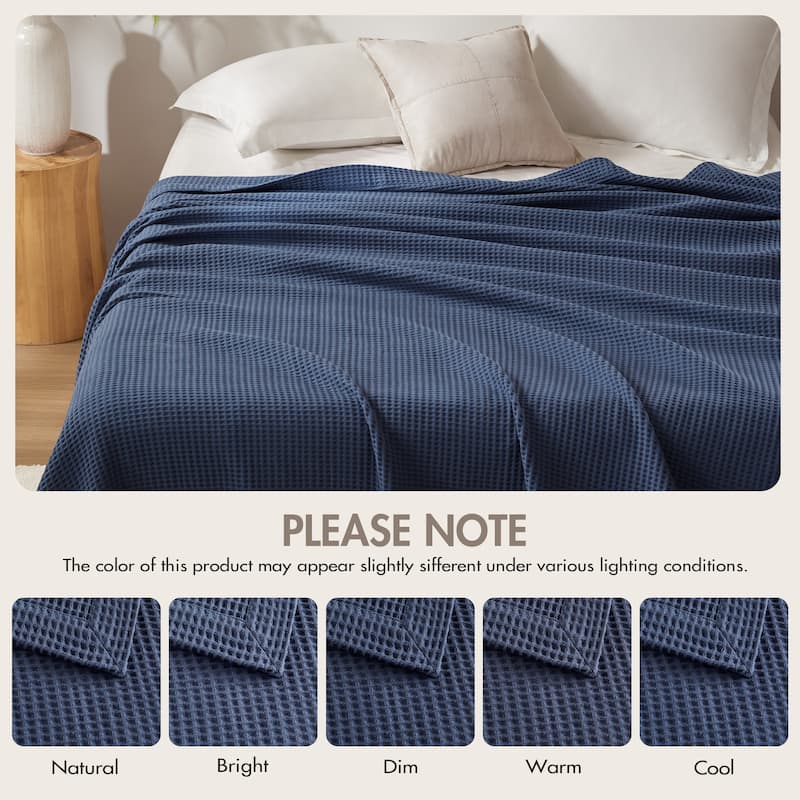 Madison Park Waffle Weave Cotton Blanket