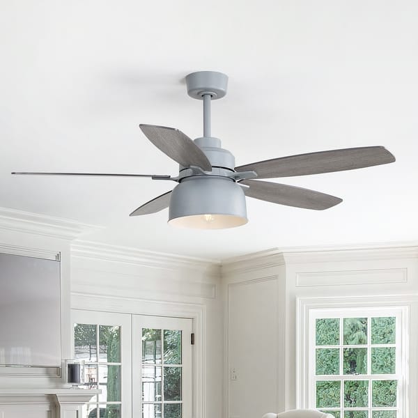 slide 2 of 13, 52-Inch Premium Cement Gray Ceiling Fan With Light,E26 Bulb Included,Remote Control,DC Motor,5 Plywood Blades Cement Grey
