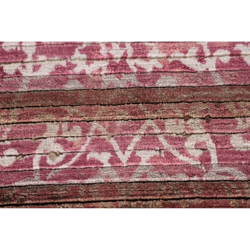 Striped / Abstract Accent Rug Hand-Knotted Modern Wool Carpet - 2'8"x 4'10"