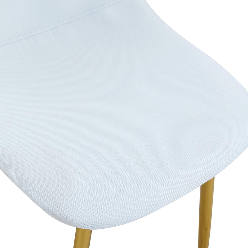 Minimalist Dining Chair Set of 4, Linen Fabric Kitchen Chair with Metal Legs Modern Armless Side Chair for Office