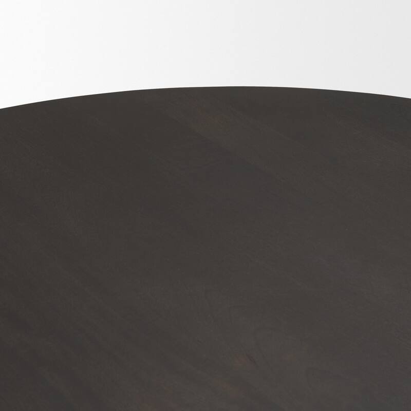 Tarro 60" Round Textured Espresso Wood w/ Geometrical Base Dining Table - 60.0L x 60.0W x 30.0H