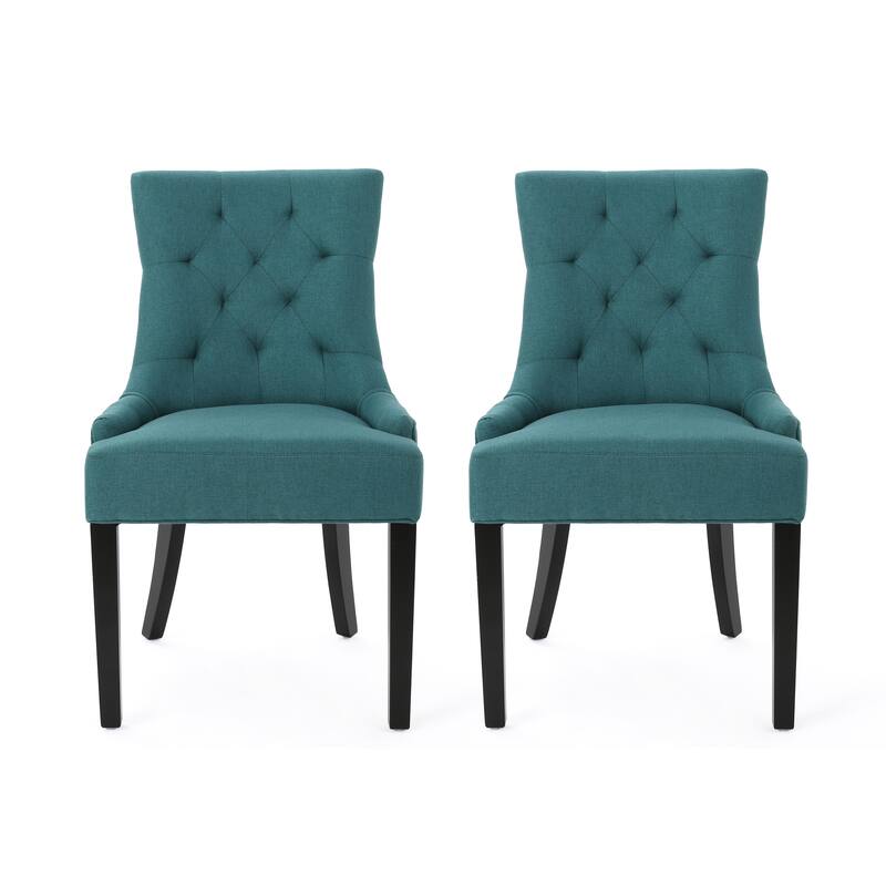 Wingback Dining Chair Set of 2, Fabric Side Dining Chairs Upholstered Dining Room Chairs with Tufted Back, Living Room Chairs