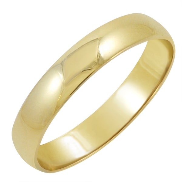 Men's 10K Yellow Gold 4mm Classic Wedding Band (Available Ring Sizes 8-12 1/2)
