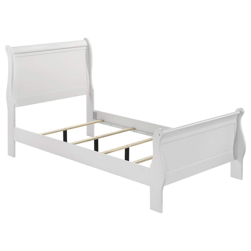 Louis Philippe Sleigh Panel Bed White