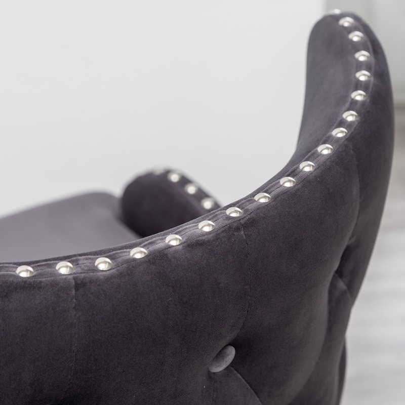 Gray 23" Polyester Accent Chair