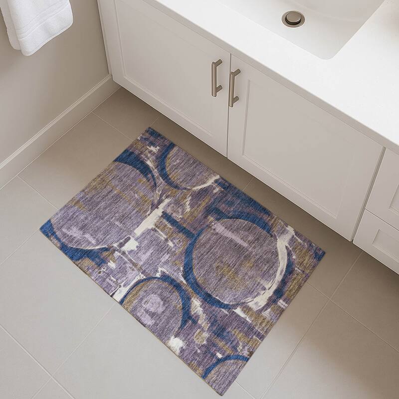 Machine Washable Indoor/ Outdoor Modern Erie Chantille Rug