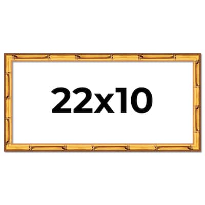 22x10 Frame Gold Bamboo Picture Frame Modern Photo Frame Includes UV Acrylic Shatter Guard Front Acid Free Foam Backing Board
