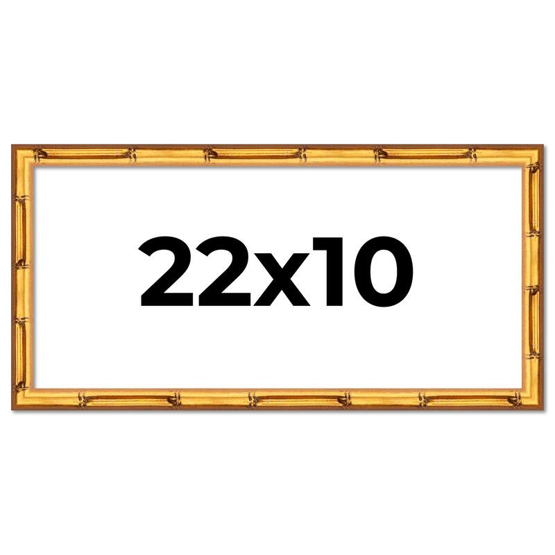 22x10 Frame Gold Bamboo Solid Wood Picture Frame | 1 Inch Moulding