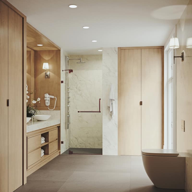 VIGO Pirouette Frameless Pivot Shower Door