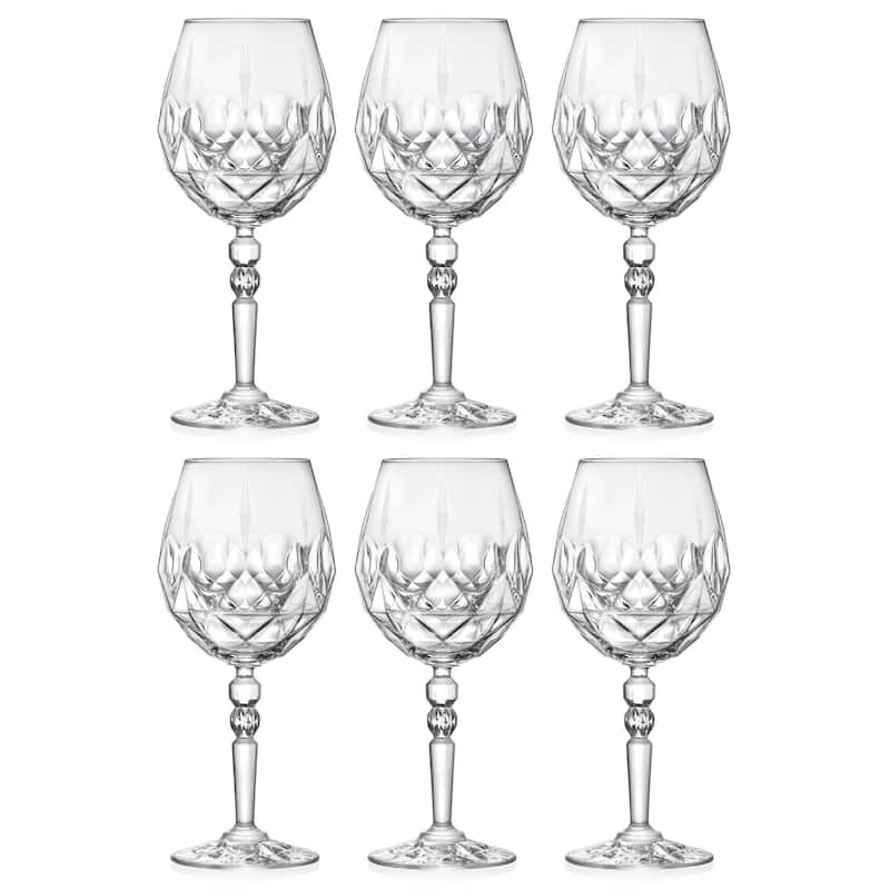 Goblet Red Wine Water Glass Set of 6 20 oz. by Majestic Gifts Inc. Made in Europe
