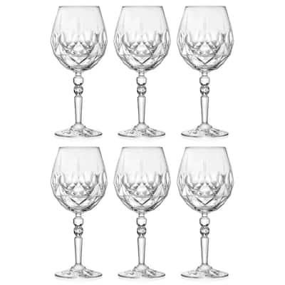 Goblet Red Wine Water Glass Set of 6 20 oz. by Majestic Gifts Inc. Made in Europe