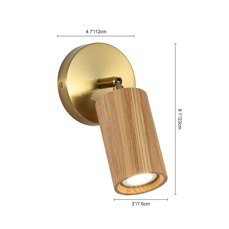 Rustic Wood Grain Single Ceiling Track Light Adjustable Spotlight