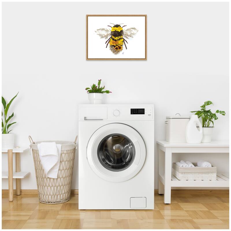 Kate and Laurel Bumble Bee by Madeline Jeppesen Framed Canvas Wall Art Print