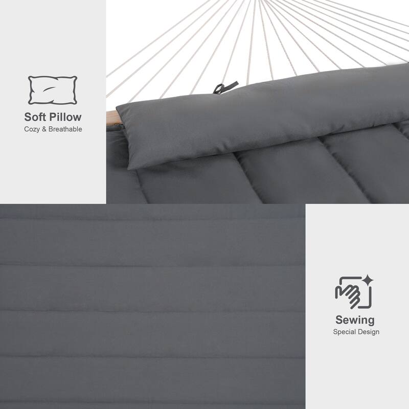 Outdoor Rope Hammock with Polyester Pad, 475 lbs Capacity