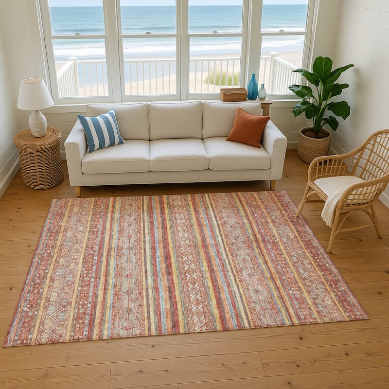 Premium Washable Super Soft Boho Stripes Mayfield Rug