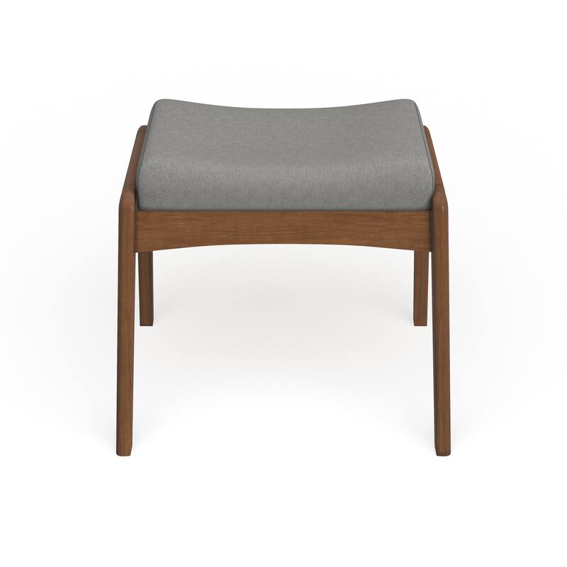 Carson Carrington Forssa Mid-century Walnut Upholstered Ottoman