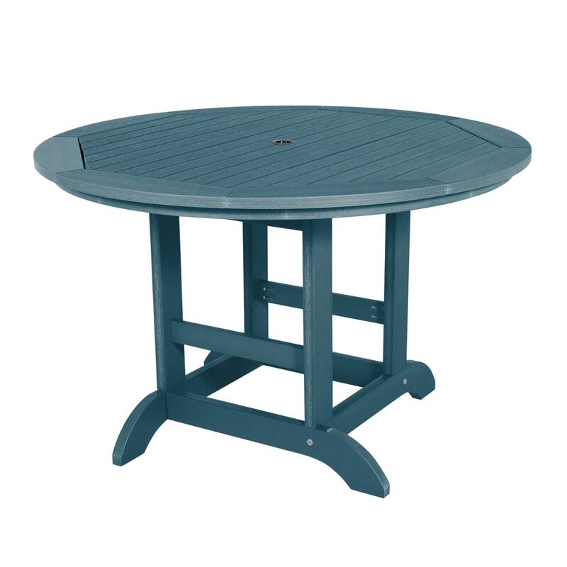 HIGHWOOD 48" Round Dining Height Outdoor Table - Nantucket Blue