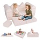 preview thumbnail 1 of 28, Costway Kids Modular Play Couch Play Set with Suede Fabric Cover - See Details Beige