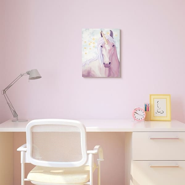 The Kids Room By Stupell Gold Star Pink Purple Unicorn Painting Canvas Wall Art Proudly Made In Usa Overstock 29129163