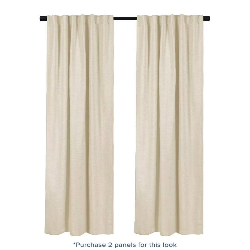 Chenille Solid Room Darkening Back Tab Single Curtain Panel