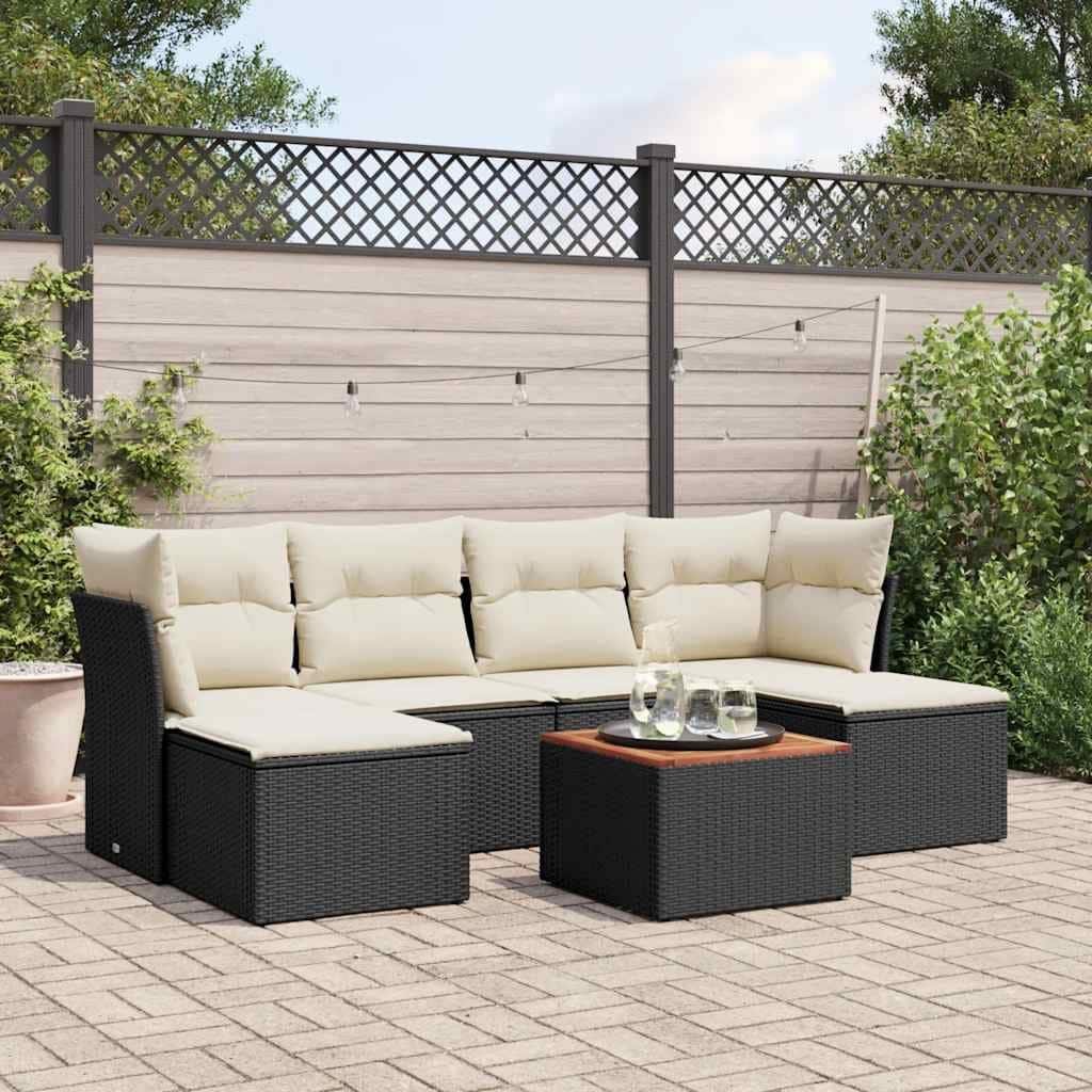 vidaXL Garden Sofa Set Black, Cream White - 21.7 x 21.7 x 14.6
