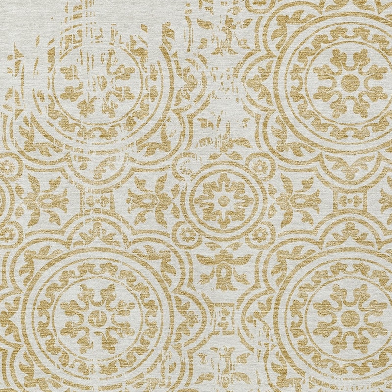 HomeRoots Medallion Transitional Rectangle Outdoor Rug