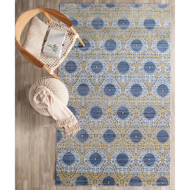 SAFAVIEH Valencia Ranheid Distressed Vintage Boho Oriental Polyester Rug