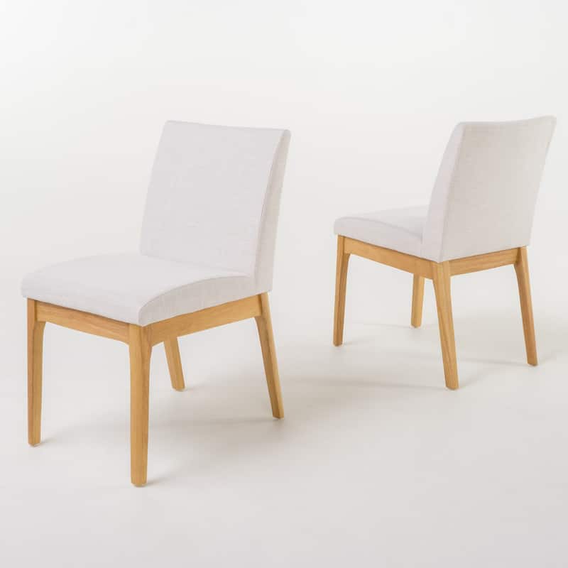 Christopher Knight Home Kwame Upholstered Rubberwood Dining Chairs (Set of 2)