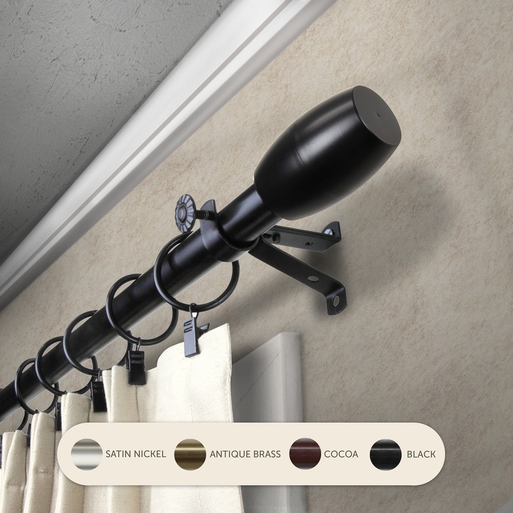 InStyleDesign Diego Adjustable Black Curtain Rod