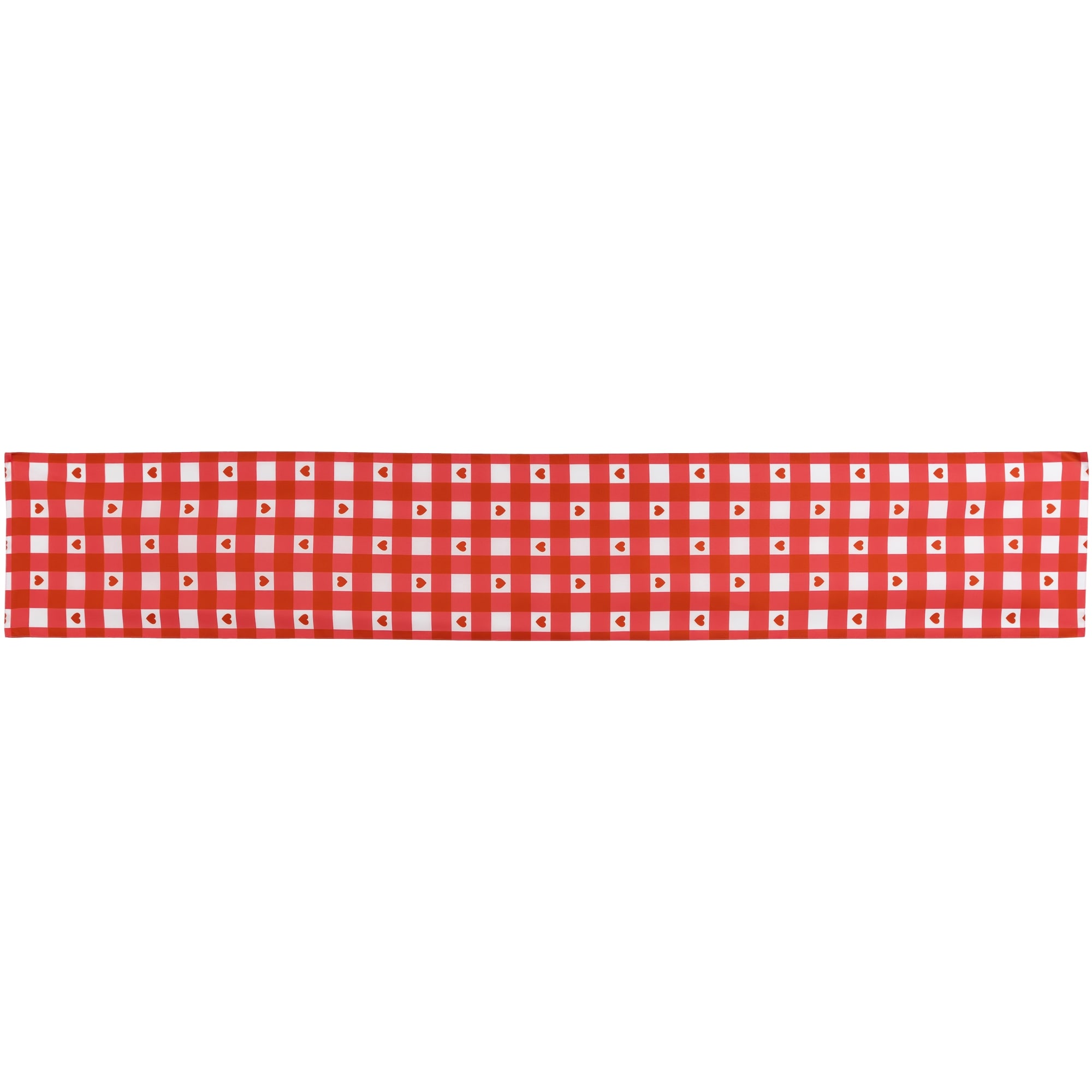 72" Checkered Heart Valentine's Day Table Runner