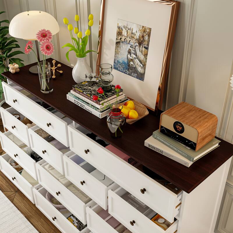 Contemporary Multi-Drawer Dresser for Stylish Storage Chest Console