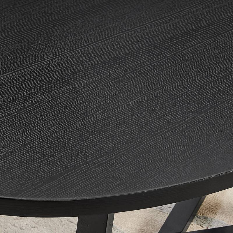 Roundhill Furniture Modern Harmony Wood Oval Coffee Table