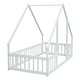 preview thumbnail 20 of 22, Nestfair Twin Wood House-Shaped Floor Bed with Fence