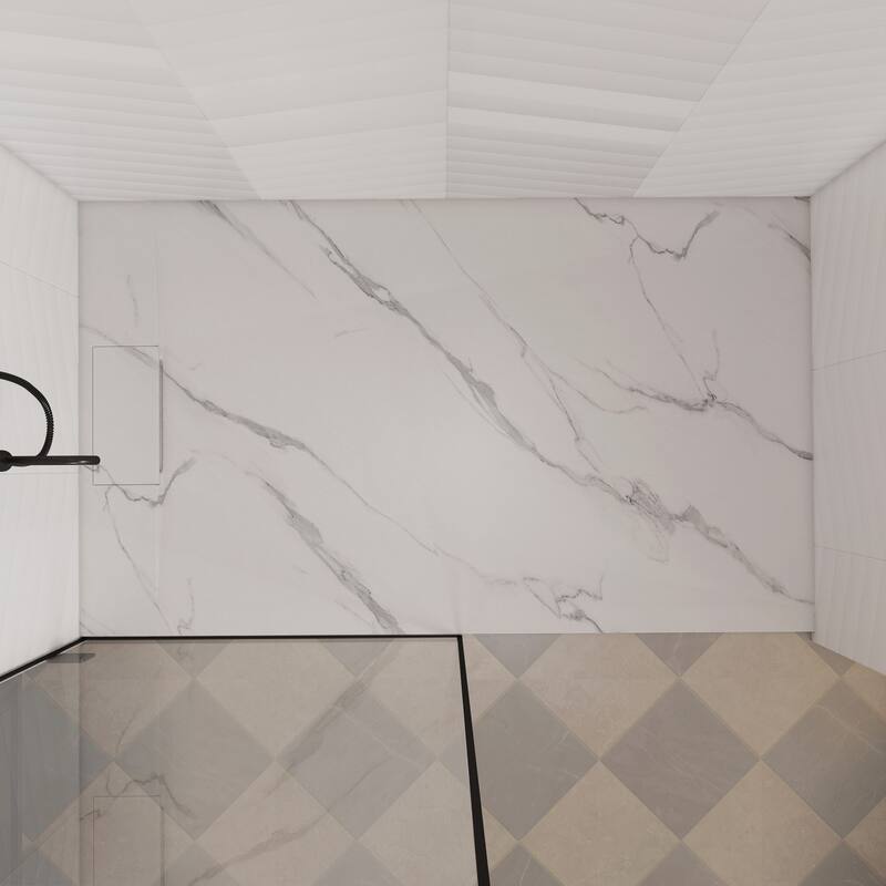 SMC Alcove Shower Pan Base with Reversible Drain, Low Profile, Wheelchair Access, Slip-Resistant, cUPC Certified