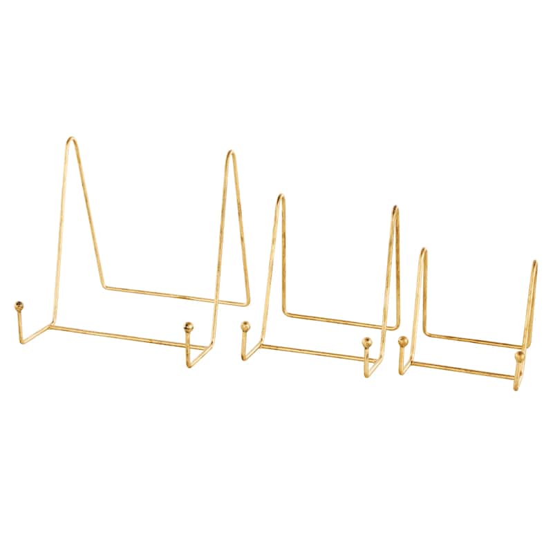 Gold Metal Wide Triangle Display Easel (Set of 3)