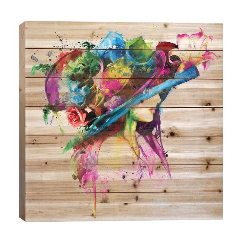 Romantic Flowers Print On Wood by Patrice Murciano - Multi-Color - 26x26x1.5