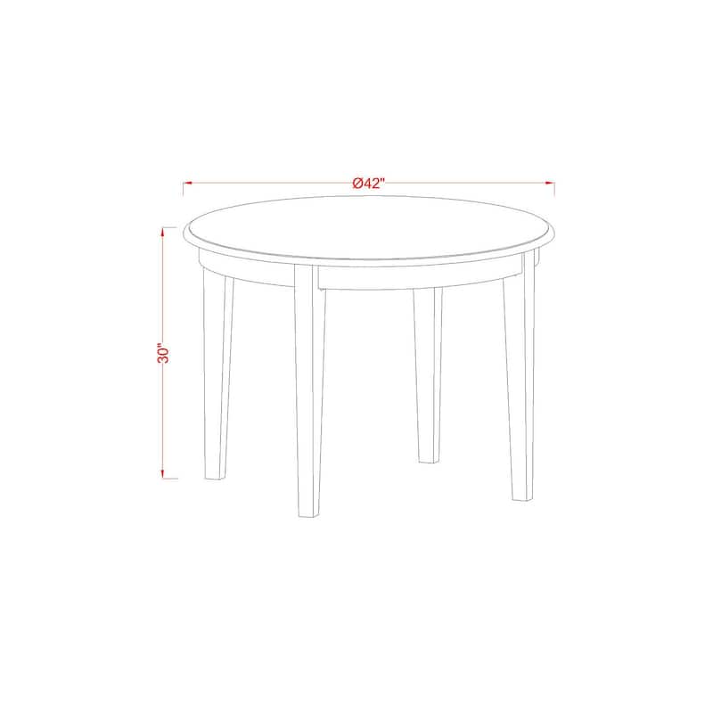 HomeStock 5-Piece Linen White Finish Solid Wood Top Dining Table with 4 Chairs
