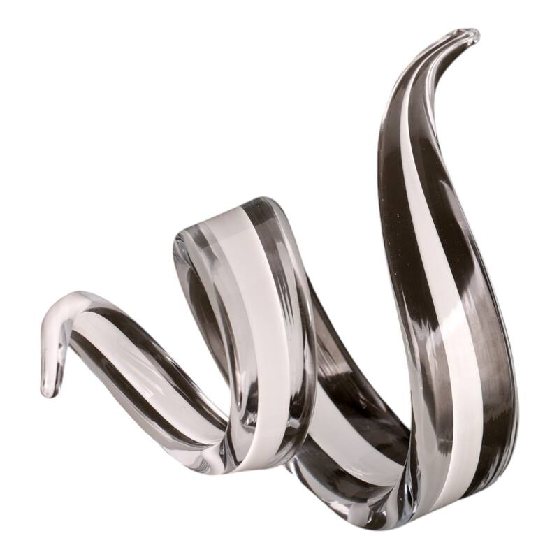 Glass Sculpture Abstract Savoir Trend Inspired Accent Piece - 8" Clear - 14" x 8" x 8"