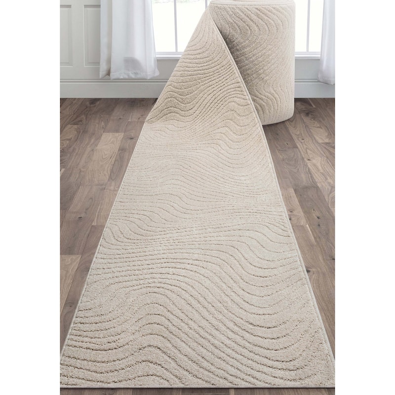Custom Size Runner Harlow Sibi Modern Solid Striped Soft Stair Rug