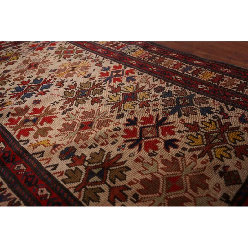 Kazak Vegetable Dye Foyer Rug Hand-Knotted Wool Carpet - 3'5"x 5'3"