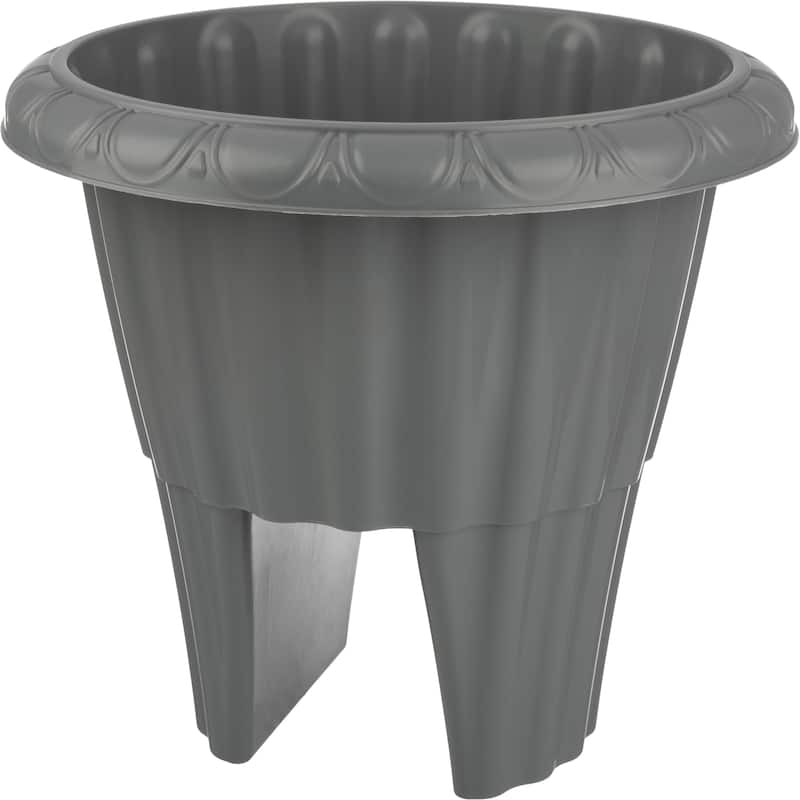 Pure Garden 13.5-n Round Railing Planter - 2.64-Gal Outdoor Flower Pot
