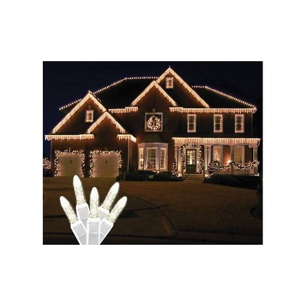 Christmas At Winterland S Icm5ww Iw Standard Icicle Lights M5 Led Warm White Faceted 70 Lights White Wire 22 Gauge Overstock Christmas At Winterland S Icm5ww Iw Standard Icicle Lights M5 Led Warm White Faceted 70 Lights White Wire 22 Gauge Overstock