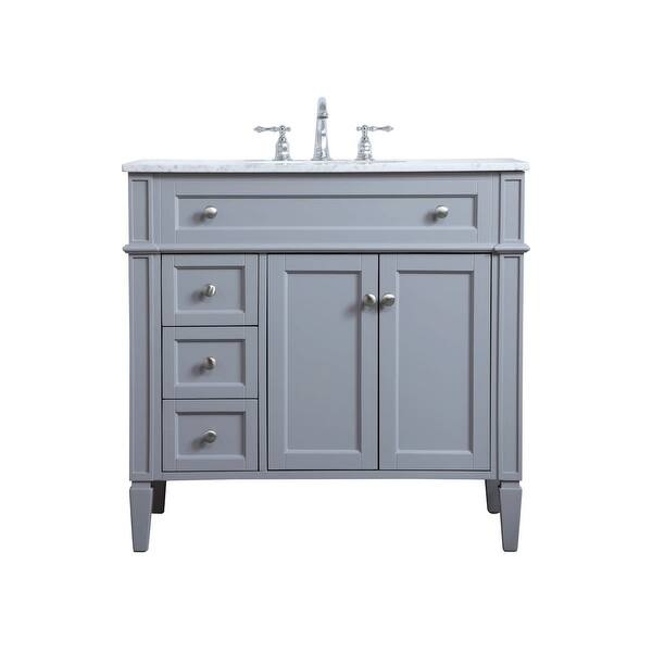 slide 2 of 10, Elegant Lighting VF12536 Park Avenue 36" Free Standing Single Basin Grey - Painted