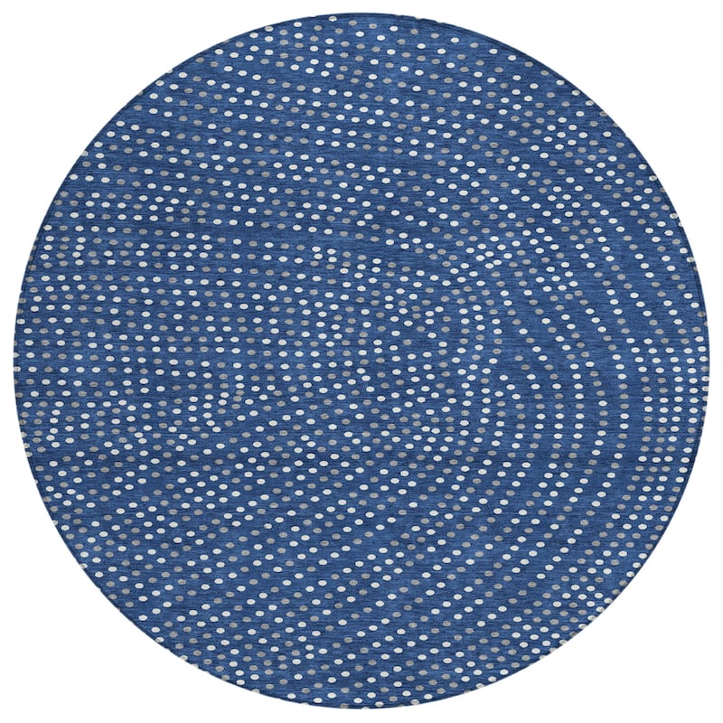 Machine Washable Indoor/ Outdoor Modern Dotty Chantille Rug