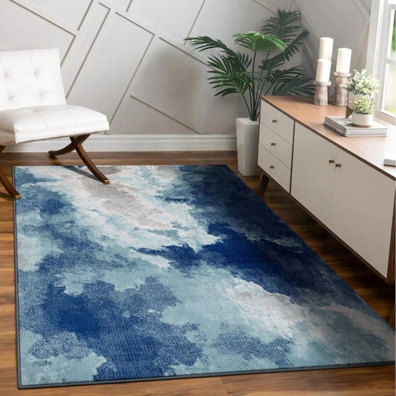 Luxe Weavers Modern Abstract Splash Area Rug Non-Shedding Carpet
