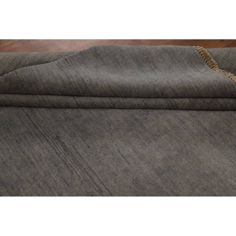 Gray Modern Gabbeh Oriental Rug Handmade Wool Carpet - 5'5"x 6'7"